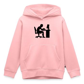 Büro Computer - Kinder Premium Organic Hoodie - Rosa - Vorne - AI Model Kid Female (0cm)