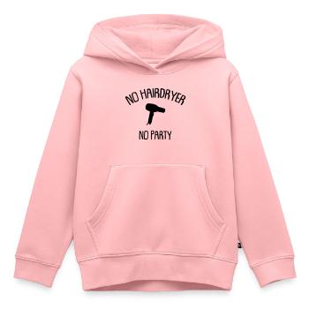 pas de sèche-cheveux pas de fête - Sweat Premium à capuche enfant bio - rose - Devant - AI Model Kid Female (0cm)