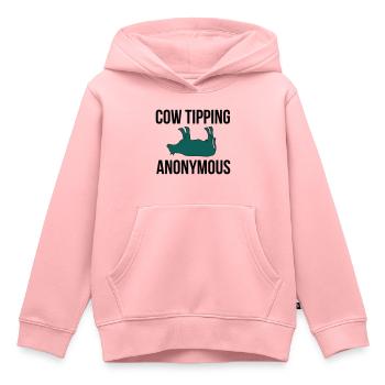 Cow Tipping Anonymous - Sweat Premium à capuche enfant bio - rose - Devant - AI Model Kid Female (0cm)