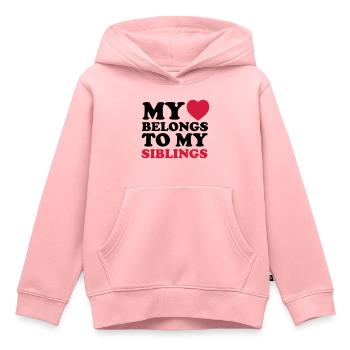 MHBTM siblings - Kids Premium Organic Hoodie - rose - Front - AI Model Kid Female (0cm)