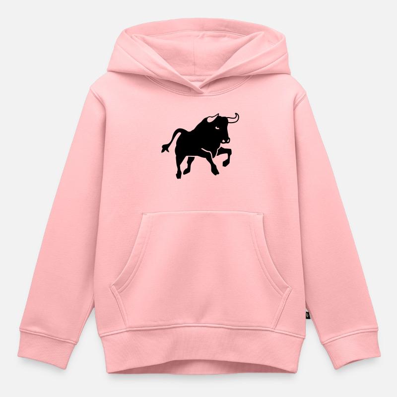 Taureau - Sweat Premium à capuche enfant bio - rose