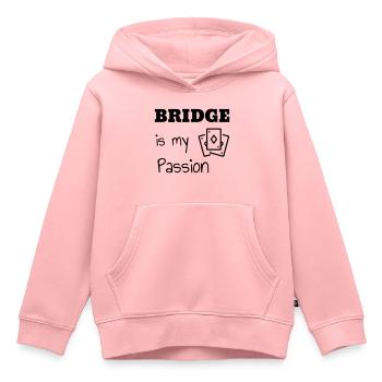 bridge / bridgeur / bridgeuse / cartes - Sweat Premium à capuche enfant bio - rose - Devant - AI Model Kid Female (0cm)