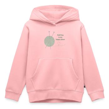 Stricken ist mein glücklicher Ort - Kinder Premium Organic Hoodie - Rosa - Vorne - AI Model Kid Female (0cm)