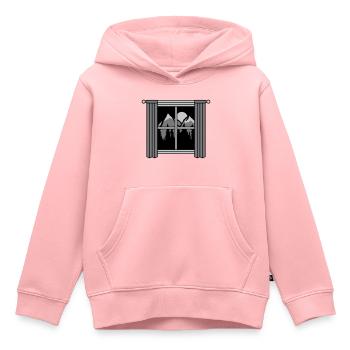 Fenêtre de vue sur les montagnes de la Lune - Sweat Premium à capuche enfant bio - rose - Devant - AI Model Kid Female (0cm)
