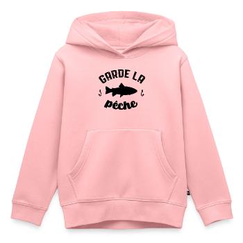 Garde la pêche cadeau pêcheur - Sweat Premium à capuche enfant bio - rose - Devant - AI Model Kid Female (0cm)