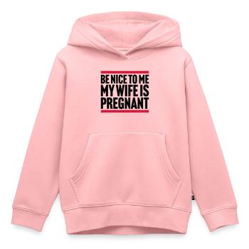 ma femme est enceinte - Sweat Premium à capuche enfant bio - rose - Devant - AI Model Kid Female (0cm)