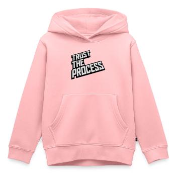 faire confiance au processus Devis - Sweat Premium à capuche enfant bio - rose - Devant - AI Model Kid Female (0cm)