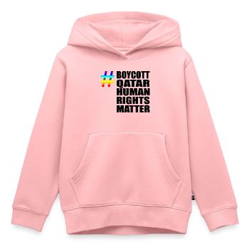 Boycott Qatar Qatar Human Rights Matter Verdict - Sweat Premium à capuche enfant bio - rose - Devant - AI Model Kid Female (0cm)