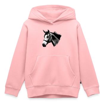 Pferd Skizze Bleistift Pferde Tier Porträts 1 - Kinder Premium Organic Hoodie - Rosa - Vorne - AI Model Kid Female (0cm)