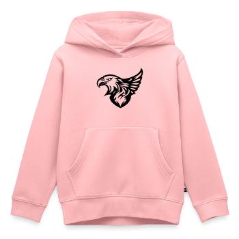 tête d'aigle avec aile en profil d'un côté - Sweat Premium à capuche enfant bio - rose - Devant - AI Model Kid Female (0cm)