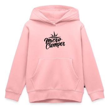 Mikro Camping - Kinder Premium Organic Hoodie - Rosa - Vorne - AI Model Kid Female (0cm)