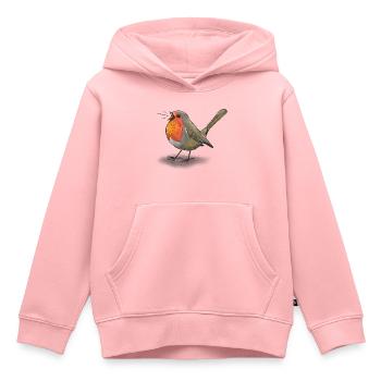 Okzitanisches Rotkehlchen - Kinder Premium Organic Hoodie - Rosa - Vorne - AI Model Kid Female (0cm)