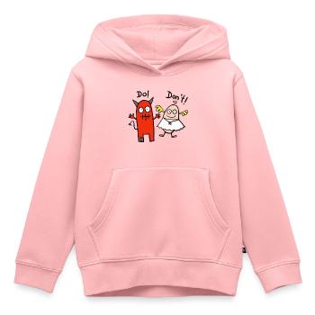 Engelchen und Teufelchen - Kinder Premium Organic Hoodie - Rosa - Vorne - AI Model Kid Female (0cm)