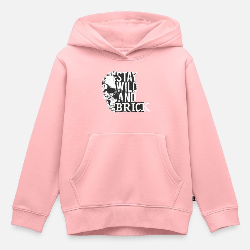 Crâne1 - Sweat Premium à capuche enfant bio - rose