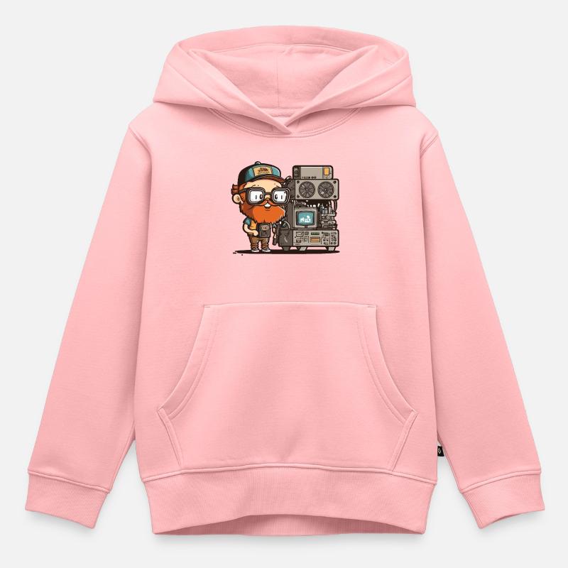 Geek Chic - Sweat Premium à capuche enfant bio - rose