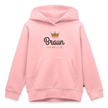 Braun-Familie - Kinder Premium Organic Hoodie - Rosa - Vorne - AI Model Kid Female (0cm)