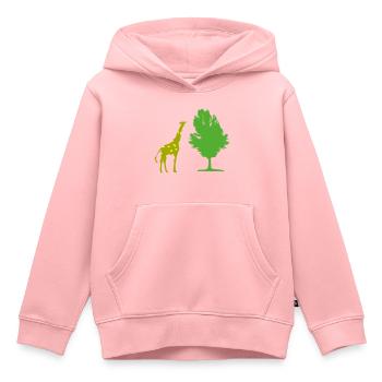 Arbre à girafe - Sweat Premium à capuche enfant bio - rose - Devant - AI Model Kid Female (0cm)
