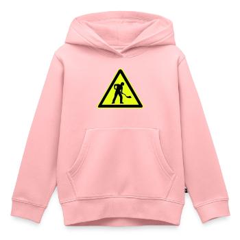 Road construction sign construction site 1 - Kids Premium Organic Hoodie - rose - Front - AI Model Kid Female (0cm)