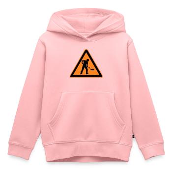 Sign road construction construction site - Kids Premium Organic Hoodie - rose - Front - AI Model Kid Female (0cm)