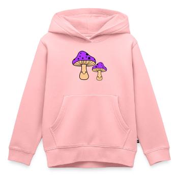 Champignons Bande Dessinée - Sweat Premium à capuche enfant bio - rose - Devant - AI Model Kid Female (0cm)