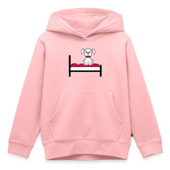 Hund Auf Bett Entspannt Schlafen Schlafzimmer Süß - Kinder Premium Organic Hoodie - Rosa - Vorne - AI Model Kid Female (0cm)