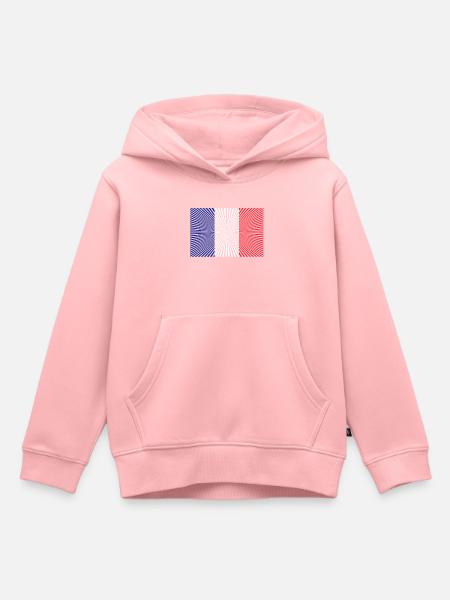 Französische Flagge Strahleneffekt - Kinder Premium Organic Hoodie - Rosa