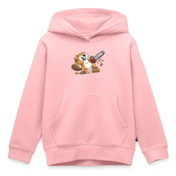 Neun Gänse, neun Stimmungen: lustig, wild, verrück - Kinder Premium Organic Hoodie - Rosa - Vorne - AI Model Kid Female (0cm)