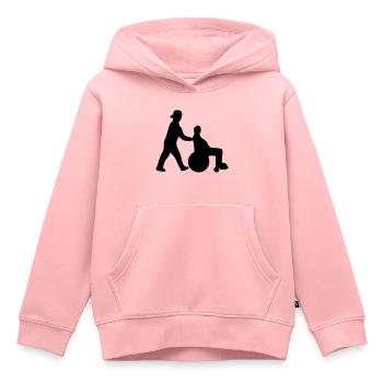Altenpfleger schiebt Senior im Rollstuhl - Kinder Premium Organic Hoodie - Rosa - Vorne - AI Model Kid Female (0cm)