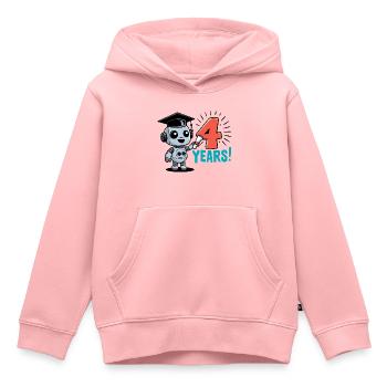 4 Jahre Geburtstag Kleiner Roboter mit Doktorhut - Kinder Premium Organic Hoodie - Rosa - Vorne - AI Model Kid Female (0cm)