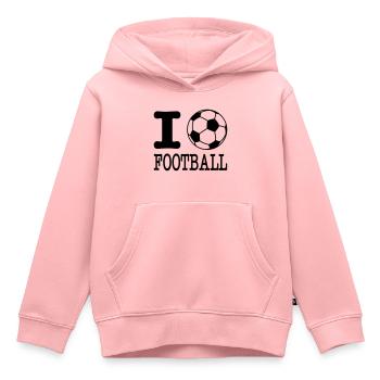 i love football with ball - Sweat Premium à capuche enfant bio - rose - Devant - AI Model Kid Female (0cm)