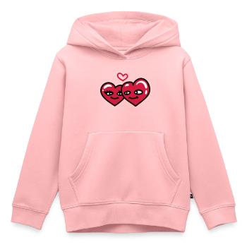 verliebte Herzen - Kinder Premium Organic Hoodie - Rosa - Vorne - AI Model Kid Female (0cm)