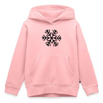 neige flocon de neige - Sweat Premium à capuche enfant bio - rose - Devant - AI Model Kid Female (0cm)