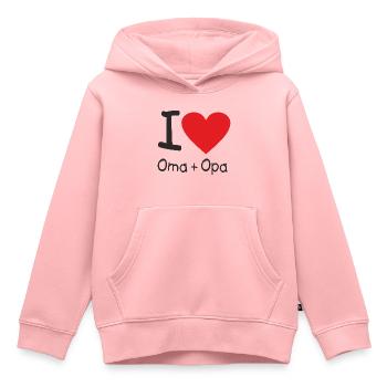 CD - I love Oma und Opa - Herz international - - Kinder Premium Organic Hoodie - Rosa - Vorne - AI Model Kid Female (0cm)