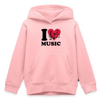 I love Music - Kinder Premium Organic Hoodie - Rosa - Vorne - AI Model Kid Female (0cm)
