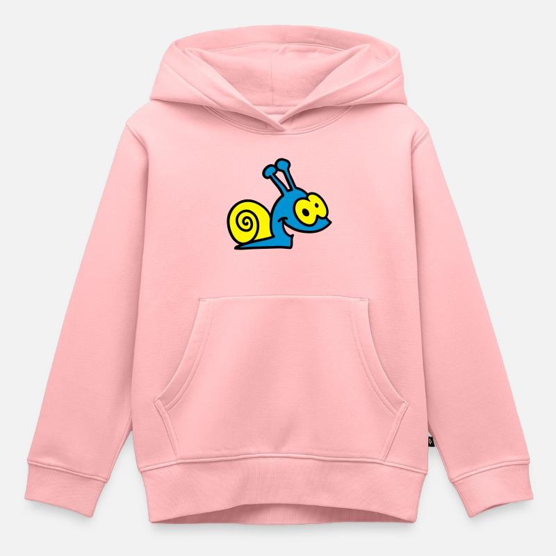 escargot drôle - 3 - Sweat Premium à capuche enfant bio - rose