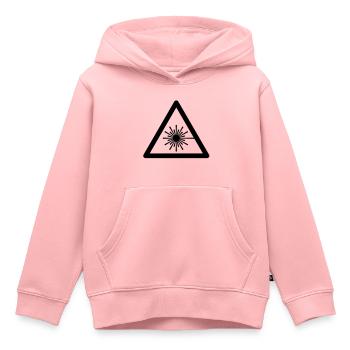Symbole de danger - Laser Light - Sweat Premium à capuche enfant bio - rose - Devant - AI Model Kid Female (0cm)