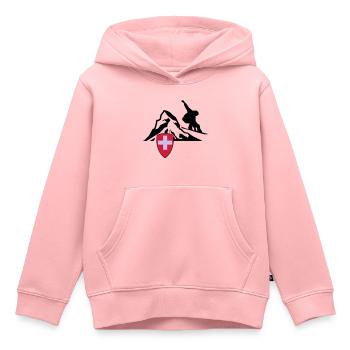 Matterhorn Zermatt Suisse - Sweat Premium à capuche enfant bio - rose - Devant - AI Model Kid Female (0cm)