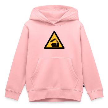Gefahrensymbol - Ätzend (2-farbig) - Kinder Premium Organic Hoodie - Rosa - Vorne - AI Model Kid Female (0cm)
