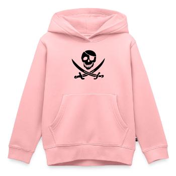 Pavillon noir - Sweat Premium à capuche enfant bio - rose - Devant - AI Model Kid Female (0cm)