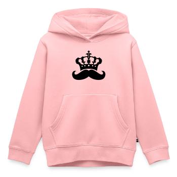 koenig krone herrscher prinz mustache schnurrbart - Kinder Premium Organic Hoodie - Rosa - Vorne - AI Model Kid Female (0cm)