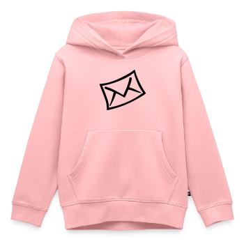 Lettre - Sweat Premium à capuche enfant bio - rose - Devant - AI Model Kid Female (0cm)