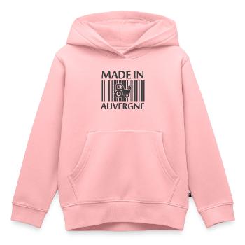 Made in Auvergne tracteur paysan - Sweat Premium à capuche enfant bio - rose - Devant - AI Model Kid Female (0cm)