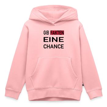 Gib Fakten eine Chance - Kinder Premium Organic Hoodie - Rosa - Vorne - AI Model Kid Female (0cm)