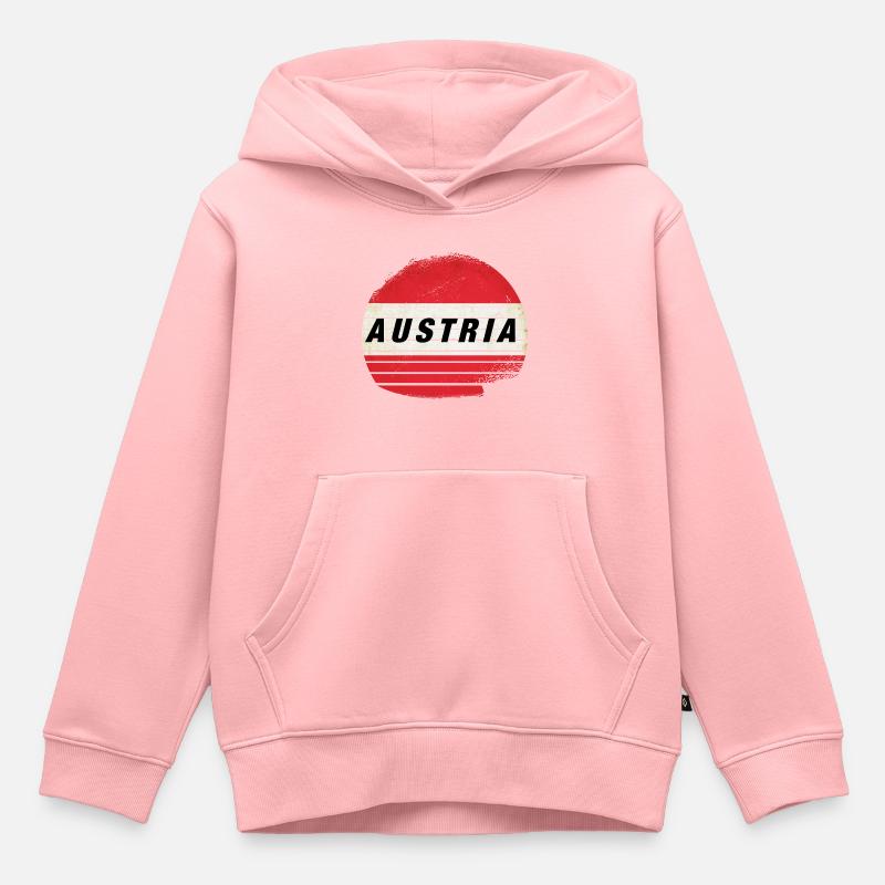 Austria, Autriche - Sweat Premium à capuche enfant bio - rose