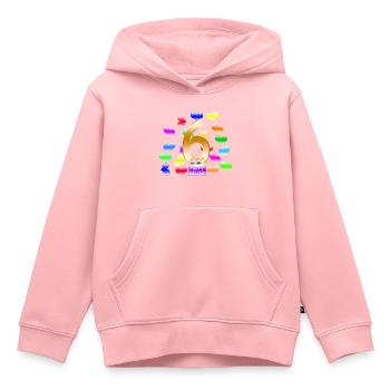 Anniversaire 6ème - Sweat Premium à capuche enfant bio - rose - Devant - AI Model Kid Female (0cm)