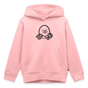 Taupe douce - Sweat Premium à capuche enfant bio - rose - Devant - AI Model Kid Female (0cm)