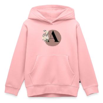 letter A - Kids Premium Organic Hoodie - rose - Front - AI Model Kid Female (0cm)