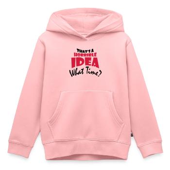C’est une idée horrible - Sweat Premium à capuche enfant bio - rose - Devant - AI Model Kid Female (0cm)