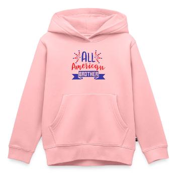 All american Brother - Kinder Premium Organic Hoodie - Rosa - Vorne - AI Model Kid Female (0cm)