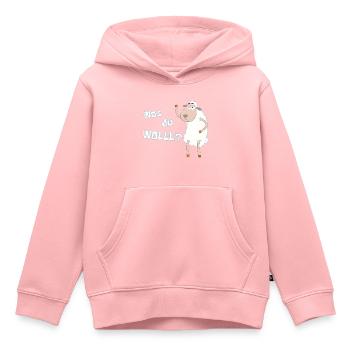 Wütendes Schaf fragt: "Was du Wolle?" - Wortwitz - Kinder Premium Organic Hoodie - Rosa - Vorne - AI Model Kid Female (0cm)